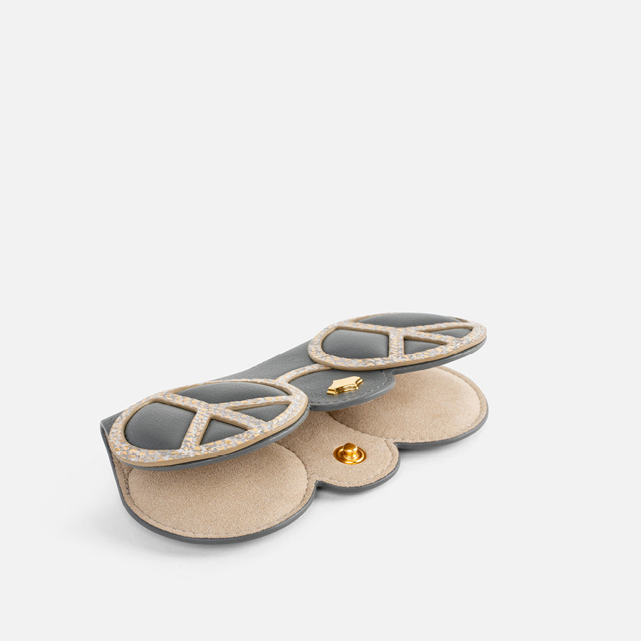 Sunglasses Case | Khaki Peace | Vegan Leather Gold Plated