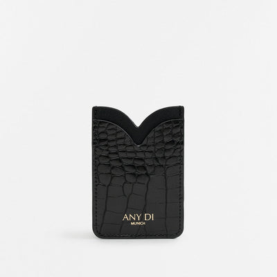 ANY DI Card Pocket Croco Black