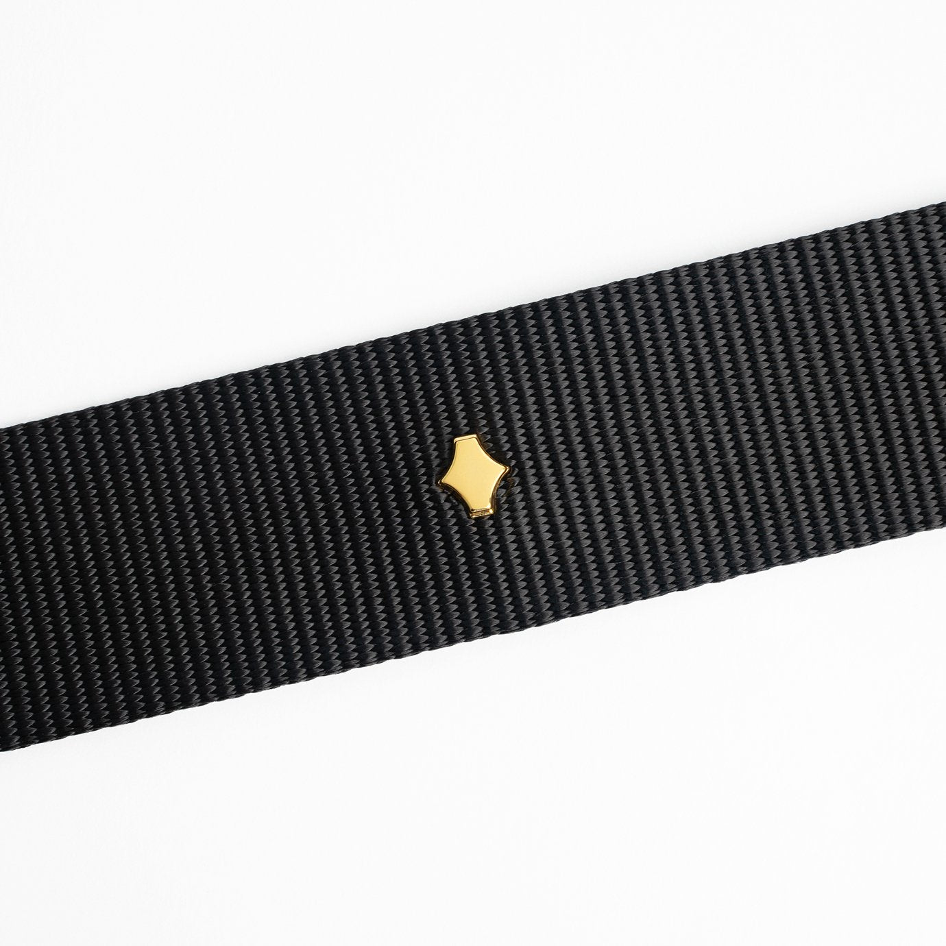 Crossbody Phone Strap | Black | Nylon & Nappa Leather 24K Gold Plated