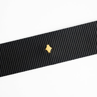 Crossbody Phone Strap | Black | Nylon & Nappa Leather 24K Gold Plated