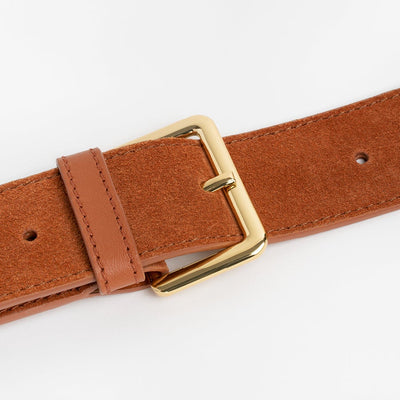 Crossbody Phone Strap | Cognac | Suede & Nappa Leather 24K Gold Plated