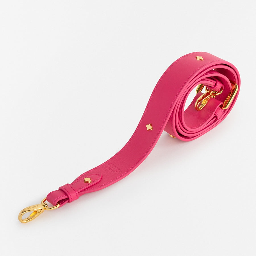 Crossbody Phone Strap | Fuchsia | Vegan Leather 24K Gold Plated