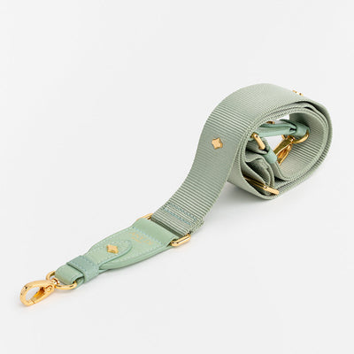 Crossbody Phone Strap | Mint | Nylon & Vegan Leather 24K Gold Plated