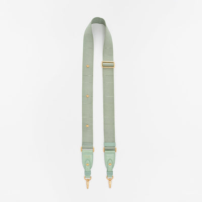 Crossbody Phone Strap | Mint | Nylon & Vegan Leather 24K Gold Plated