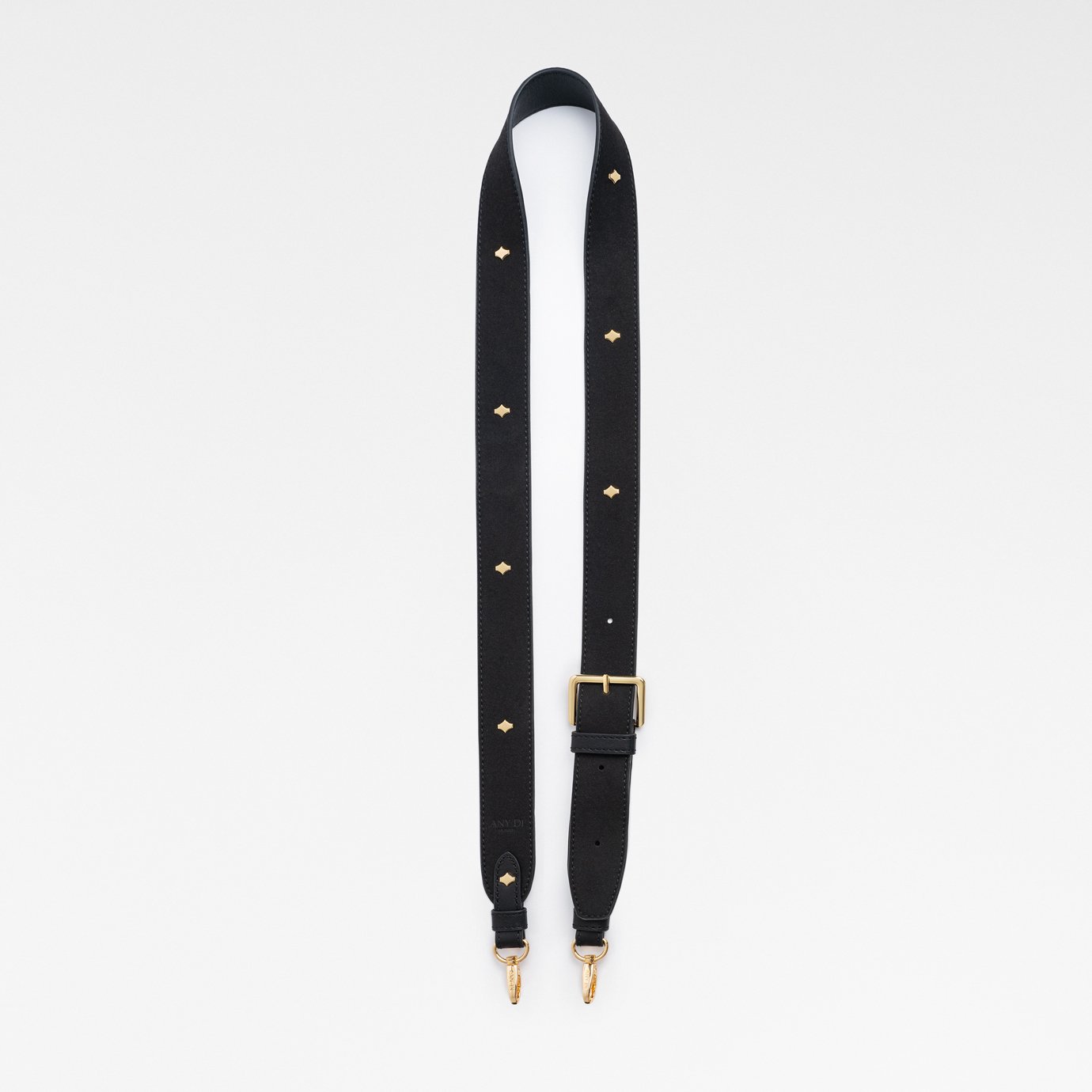 Crossbody Phone Strap | Black | Suede & Nappa Leather 24K Gold Plated