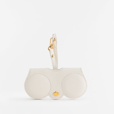 Sunglasses Case | White | Nappa Leather Gold Plated