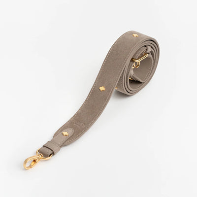 Crossbody Phone Strap | Taupe | Suede & Nappa Leather 24K Gold Plated