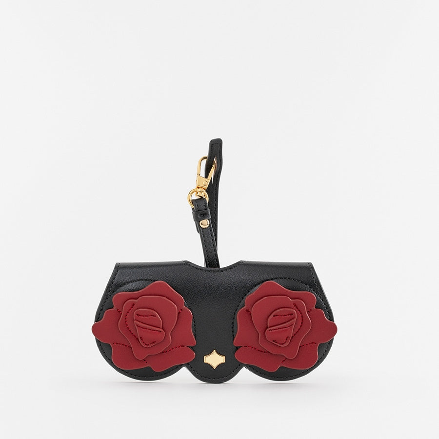 Sunglasses Case | Red Roses | Vegan Leather Gold Plated