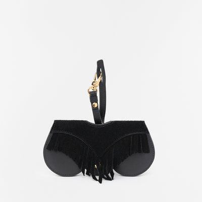 Sunglasses Case | Black Fringes | Nappa Leather 24K Gold Plated