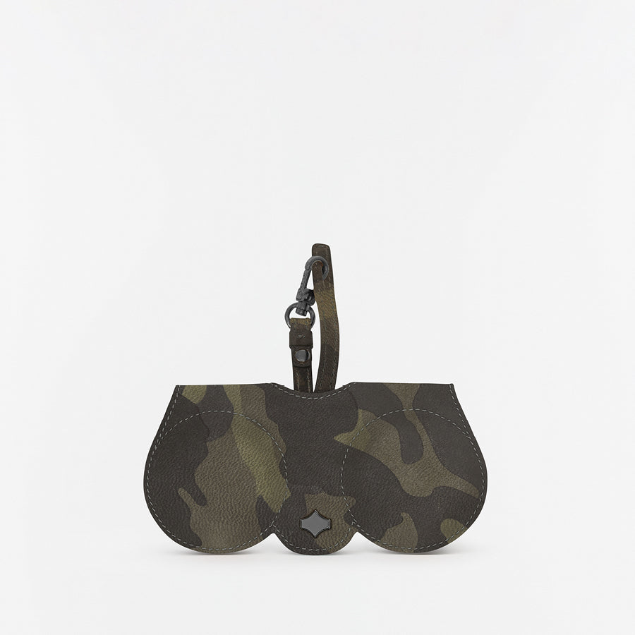 Sunglasses Case | Camouflage Black | Leather Black Plated