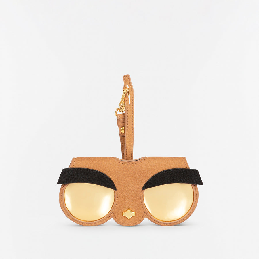 Sunglasses Case | Eyebrow | Nubuck Leather 24K Gold Plated