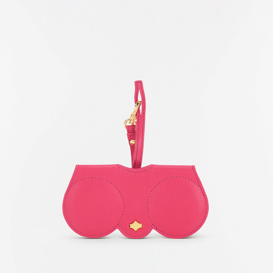 Sunglasses Case | Fuchsia | Nappa Leather 24K Gold Plated