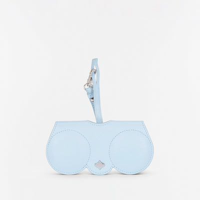 Sunglasses Case | Ice Blue | Leather Silver Plated