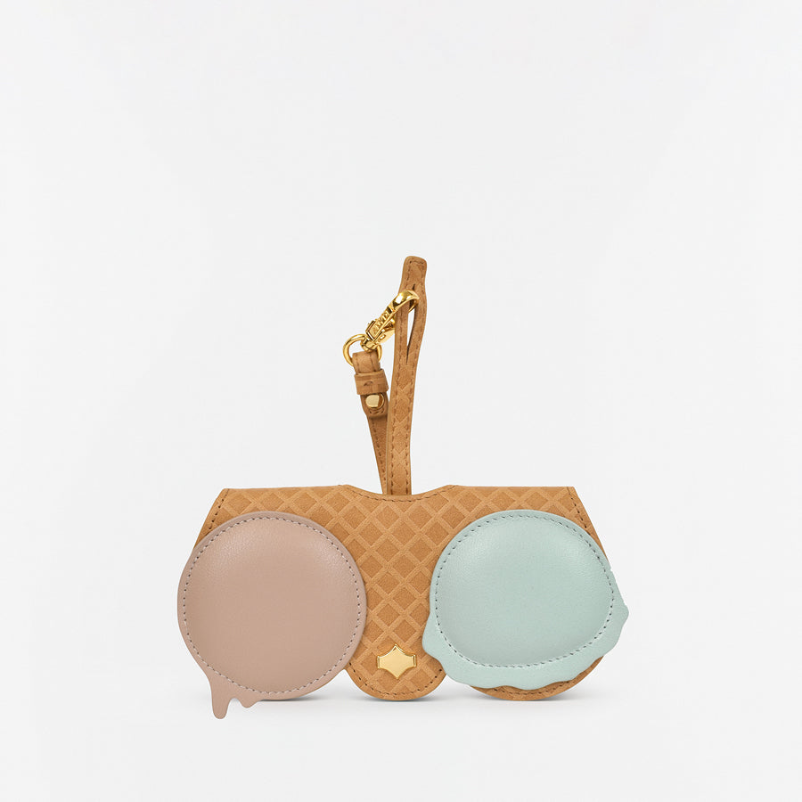 Sunglasses Case | Ice Cream | Nappa Leather 24 K Gold Plated