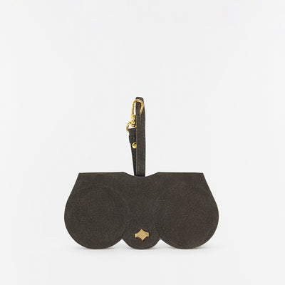 Sunglasses Case | Khaki Nubuck | Nubuck Leather Gold Plated