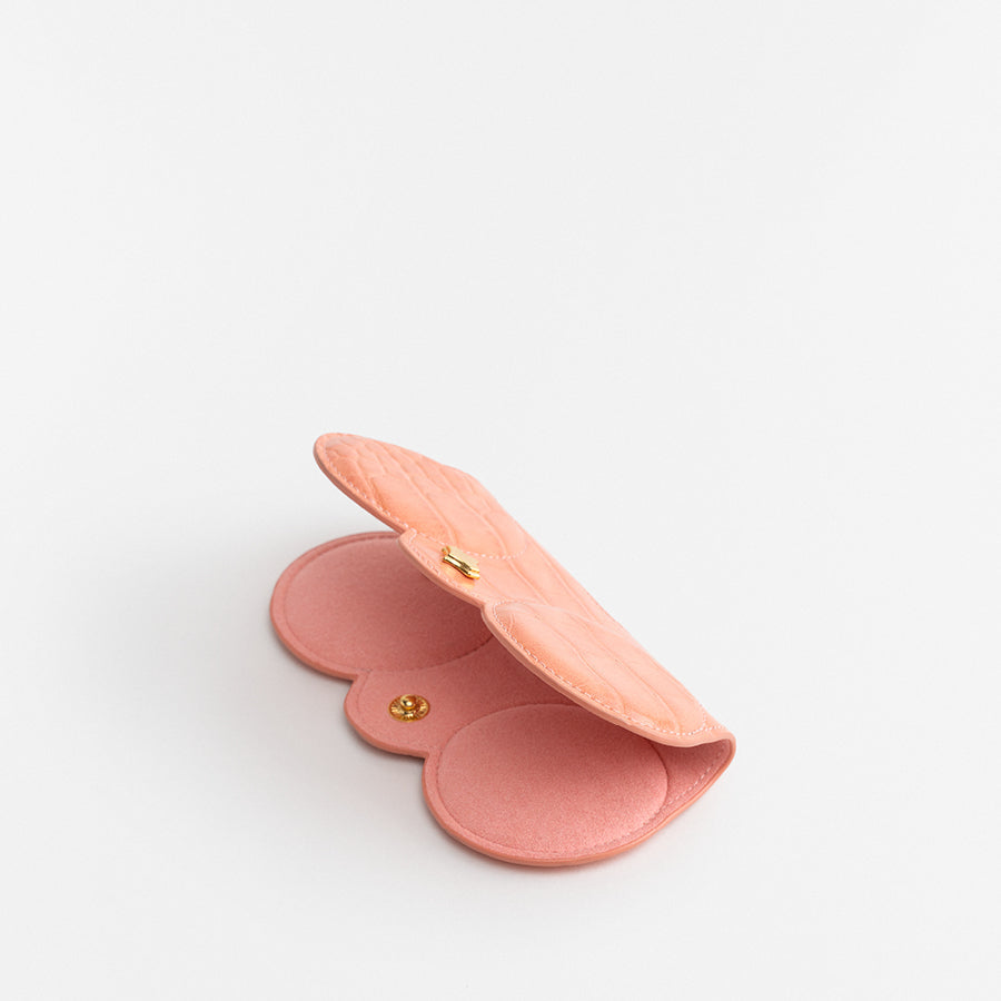 Sunglasses Case | Croco Peach | Vegan Leather Gold Plated