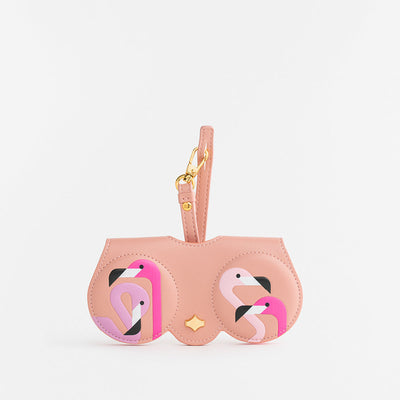 Sunglasses Case | flamingo | Vegan Leather Gold Plated