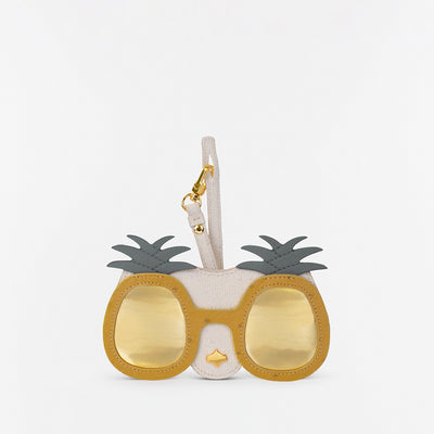 Sunglasses Case | Pineapple | Leather Gold Plated