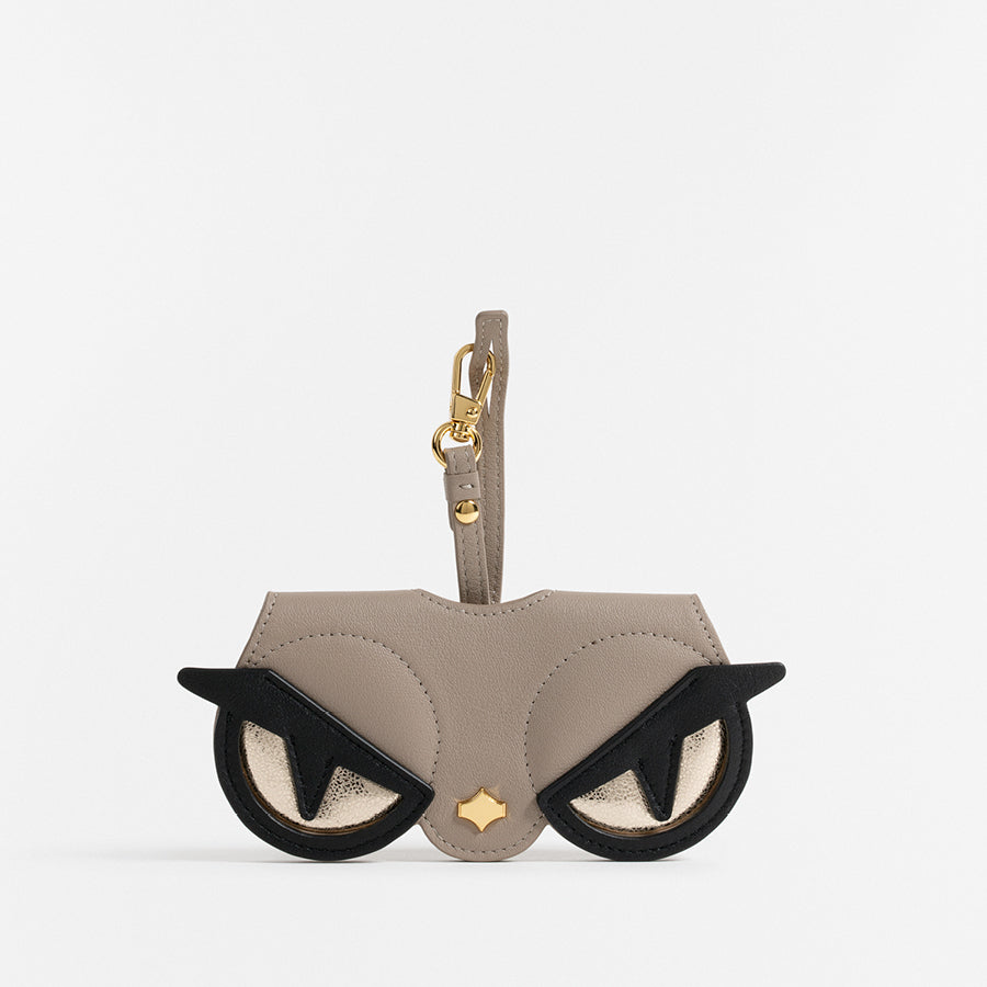 Sunglasses Case | Angry Eye | Leather Gold Plated