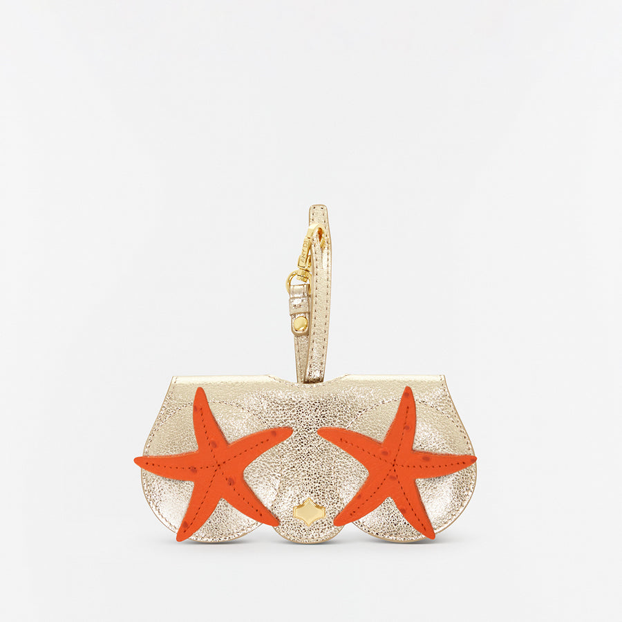 Sunglasses Case | See Star | Metallic Leather Gold Plated