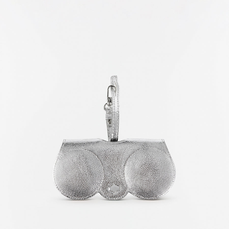 Sunglasses Case | Silver | Metallic Leather Silver Plated