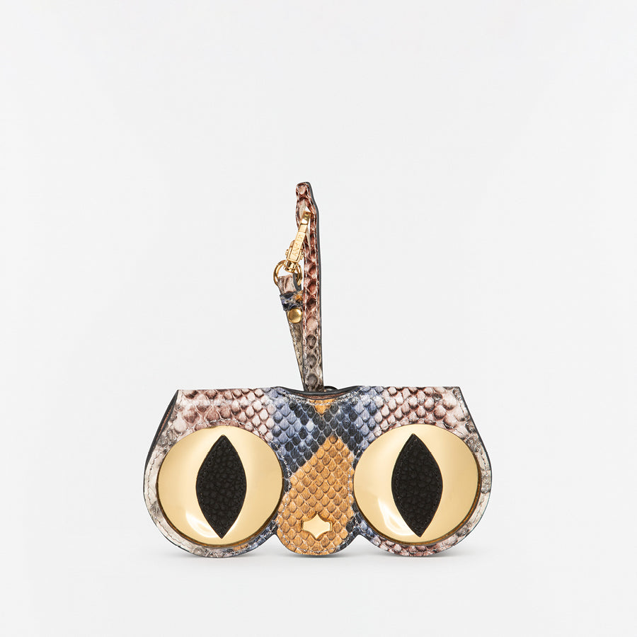 Sunglasses Case | Snake Eye |  Nappa Leather Gold Plated