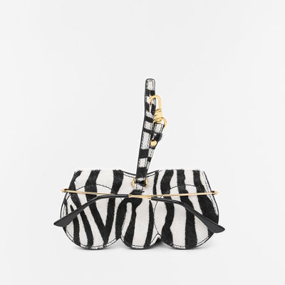 Sunglasses Case | Zebra | Cowhide Gold Plated