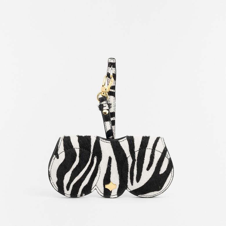 Sunglasses Case | Zebra | Cowhide Gold Plated