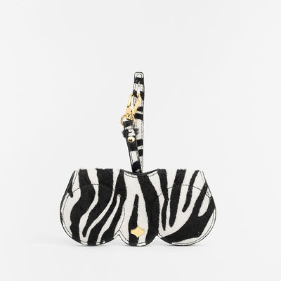 Sunglasses Case | Zebra | Cowhide Gold Plated