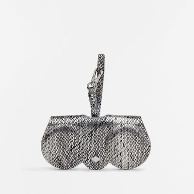 Sunglasses Case | Snake Silver | Leather Silver Plated