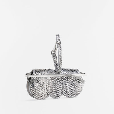 Sunglasses Case | Snake Silver | Leather Silver Plated